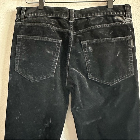 YVES SAINT LAURENT SKINNY VELVET LIKE BLACK PANTS JEANS MENS  AUTHENTIC - Picture 3 of 16